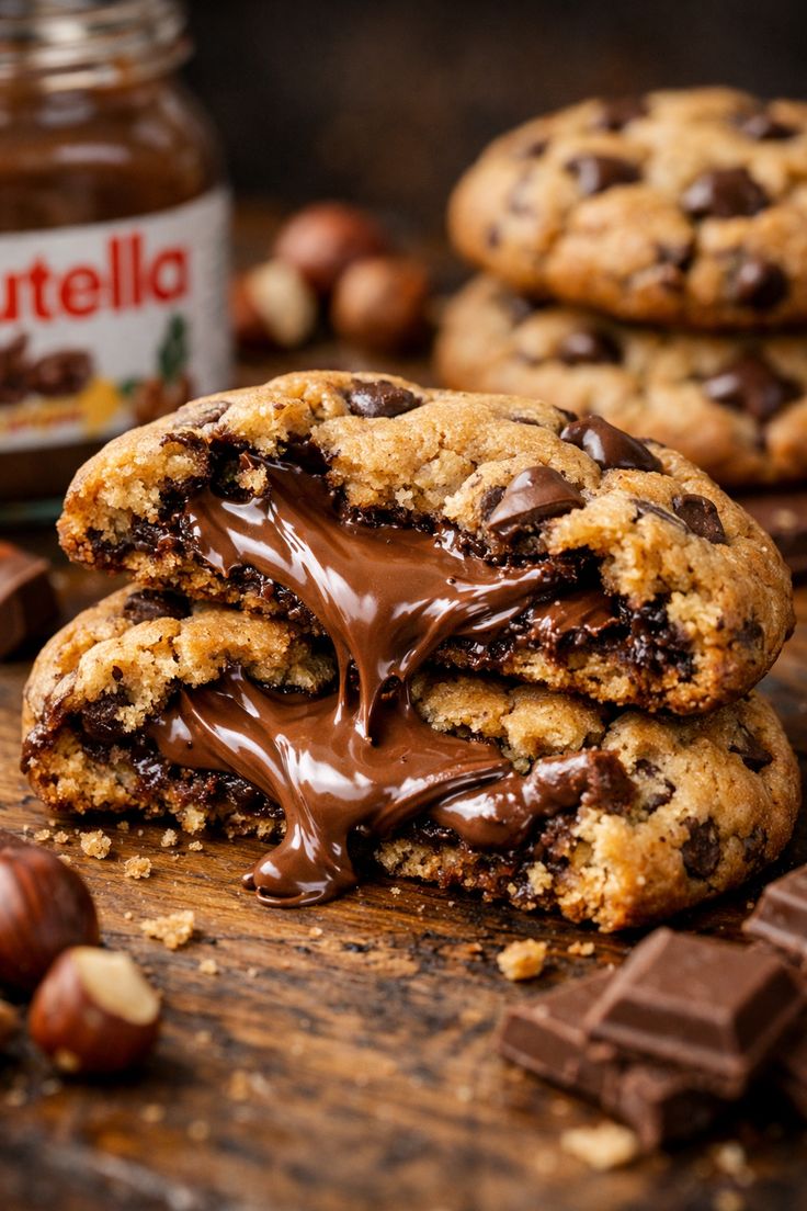 Nutella Stuffed Cookies
