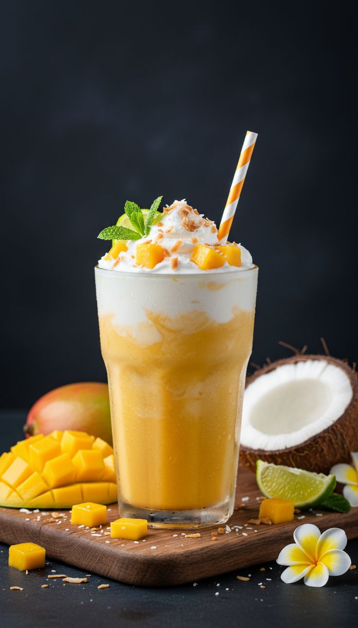 Tropical Mango-Coconut Smoothie Cloud