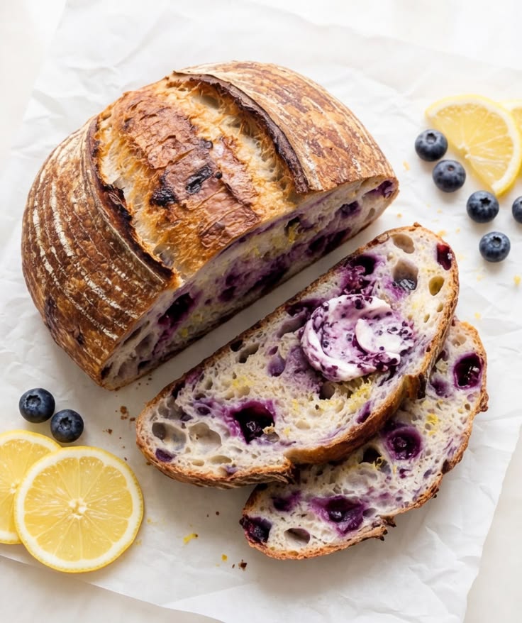 Zesty Lemon Blueberry Sourdough