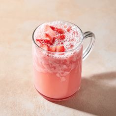 Pink Sparkling Strawberry Macchiato